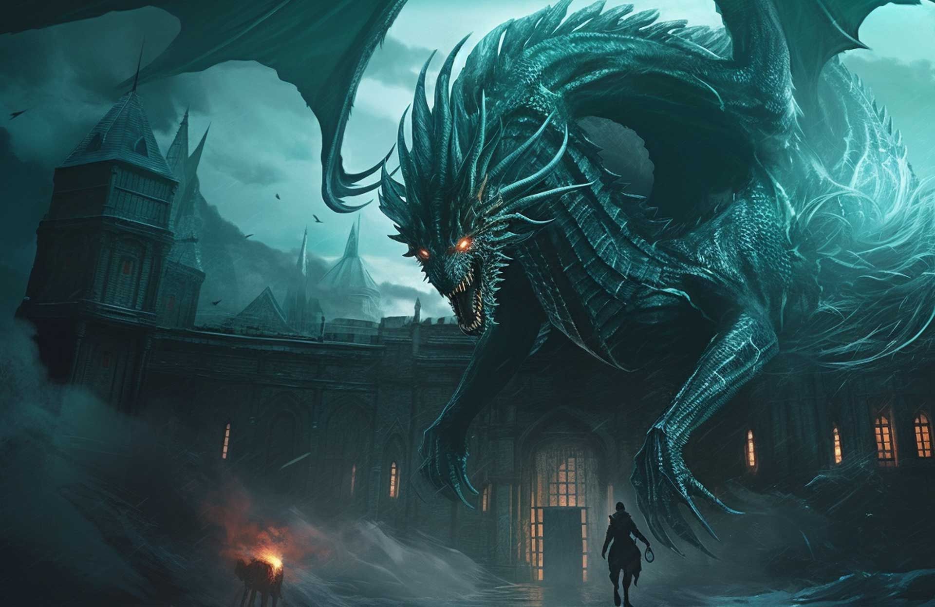 Dragons Guarding Wizarding Azkaban Prison